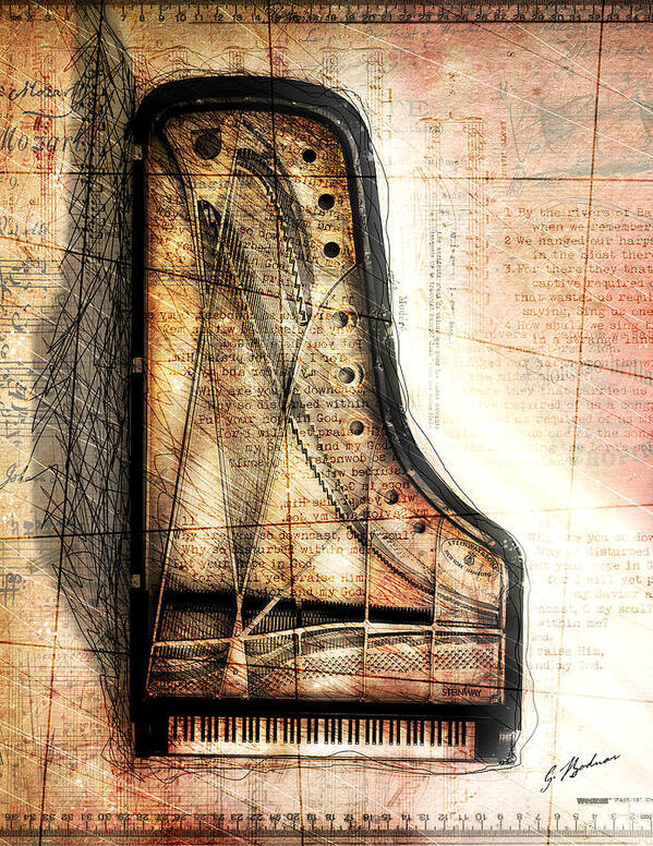 Piano Print Art Print featuring the digital art Prelude To Dawn by Gary Bodnar