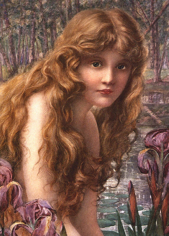 Henry Ryland Art Print featuring the digital art The Water Nymph by Henry Ryland