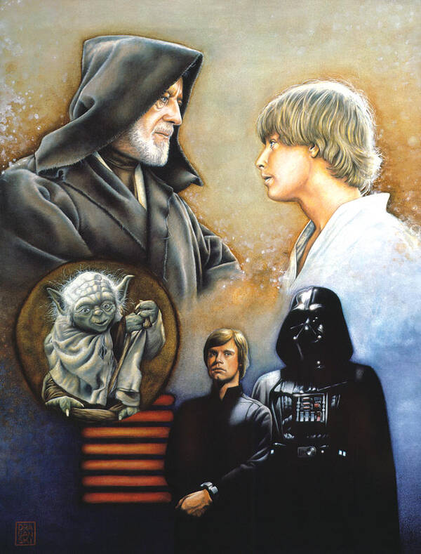 Star Wars Art Print featuring the drawing The Way of the Force by Edward Draganski