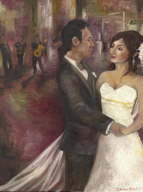 Wedding Art Print featuring the painting The Wedding by Stephanie Broker