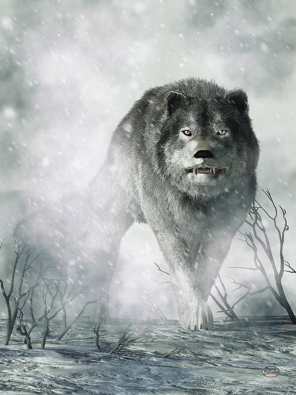 Wolf Of Winter Art Print featuring the digital art The Wolf of Winter by Daniel Eskridge