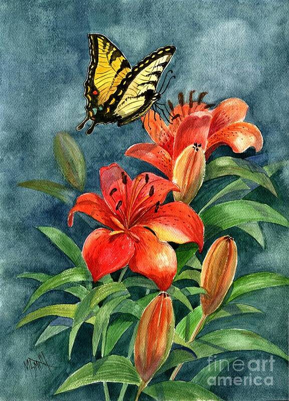 Butterflies Art Print featuring the painting Tigers by Marilyn Smith