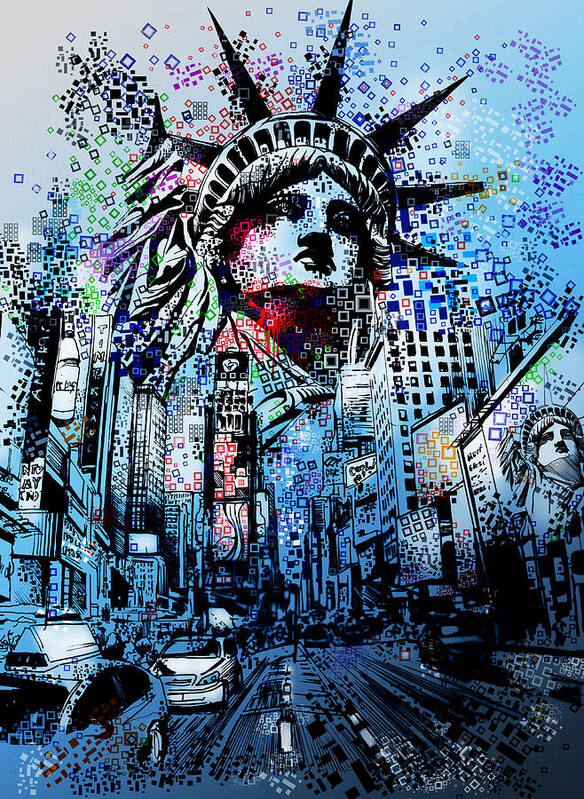 New York Art Print featuring the painting Times Square 2 by Bekim M