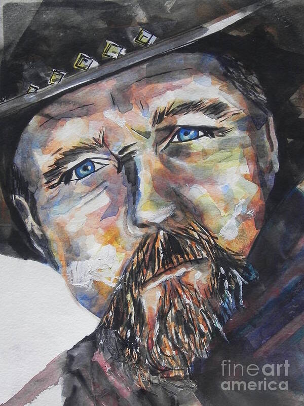 Watercolor Painting Art Print featuring the painting Trace Adkins..Country Singer by Chrisann Ellis