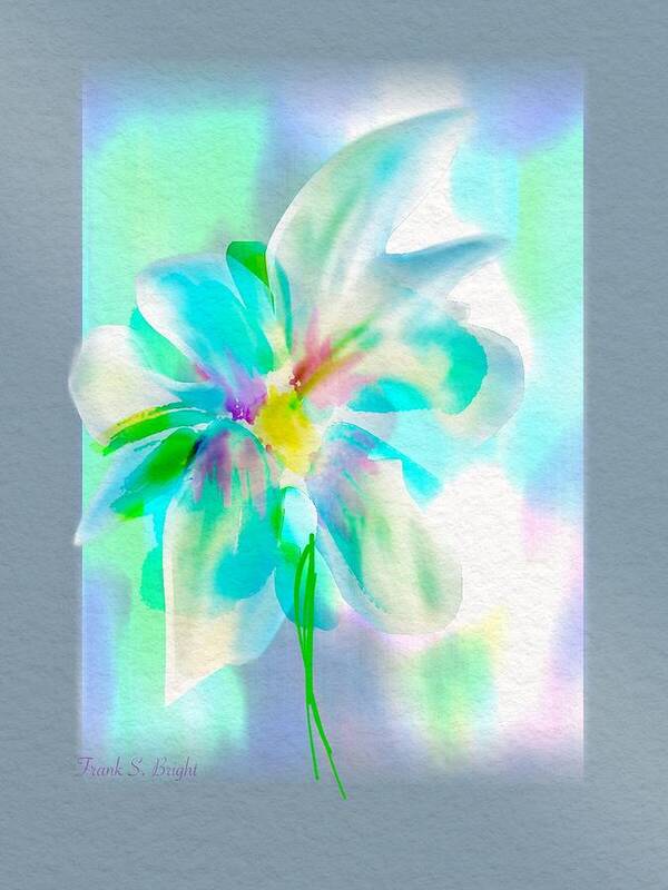 Ipad Art Art Print featuring the digital art Turquoise Bloom by Frank Bright