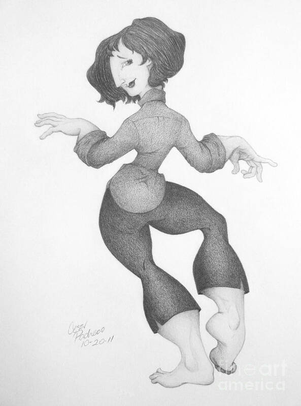 Dance Art Print featuring the drawing Twisted Joan by Cesar Pacheco