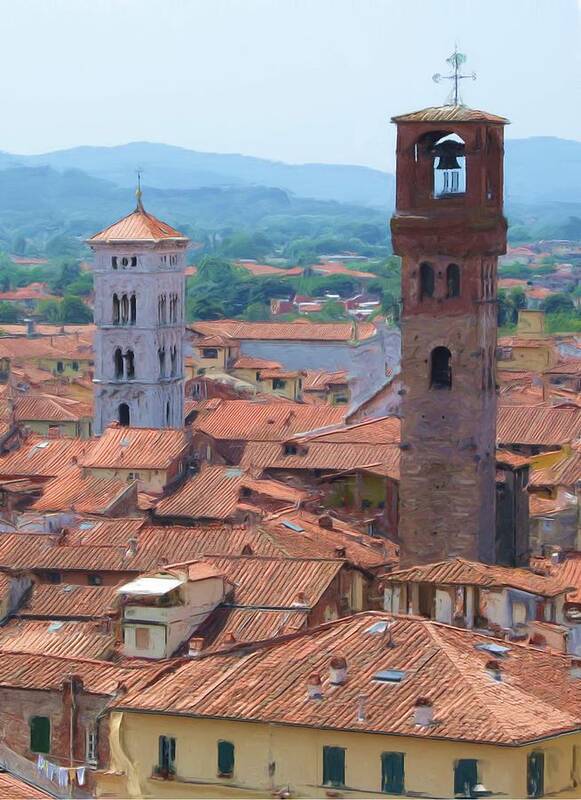 Lucca Art Print featuring the photograph Two Towers by Jenny Armitage