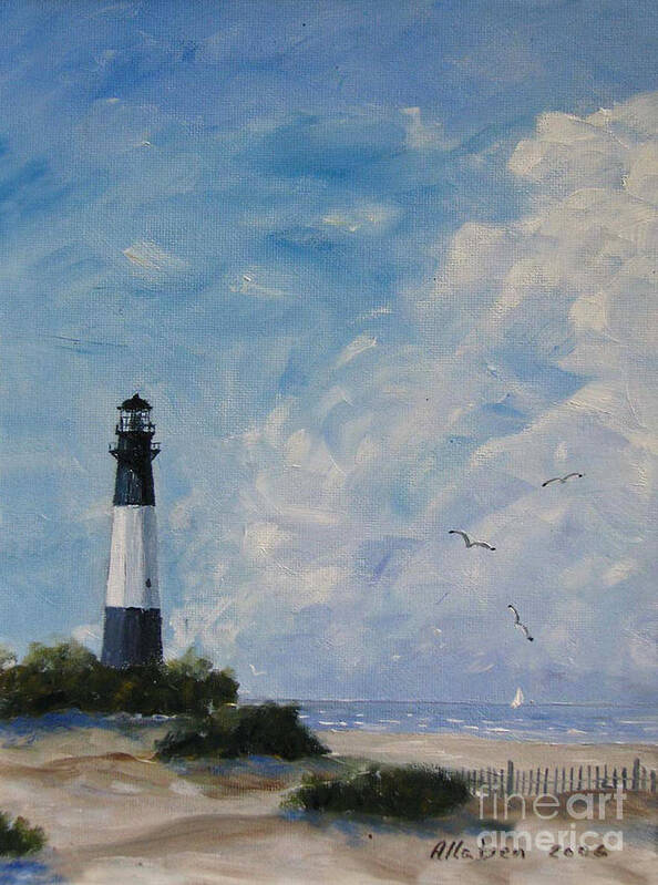 Savannah Art Print featuring the painting Tybee Light by Stanton Allaben