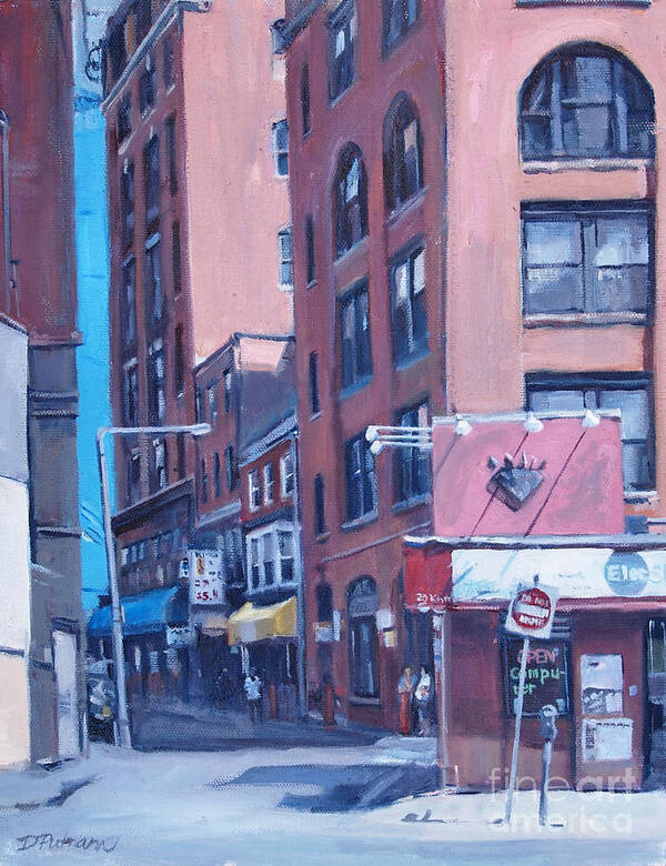 Chinatown Art Print featuring the painting Urban Canyon Chinatown by Deb Putnam