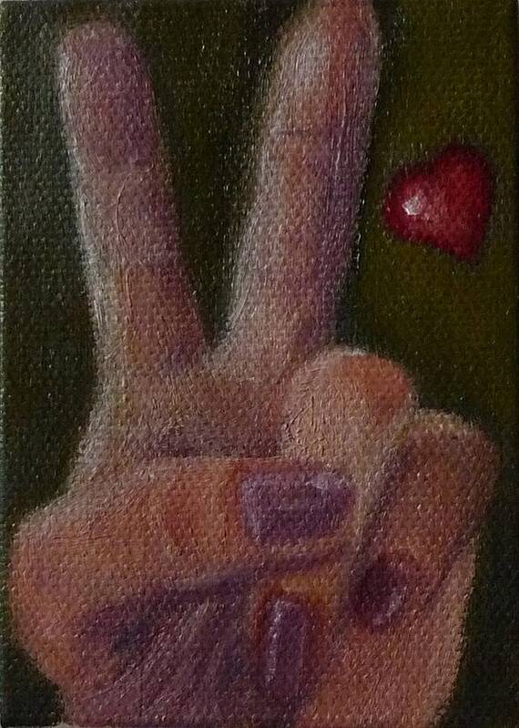 Asl Art Print featuring the painting V is for Valentine by Jessmyne Stephenson