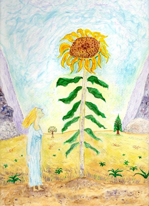 Jim Taylor Art Print featuring the painting Valley of The Mammoth Sunflowers by Jim Taylor