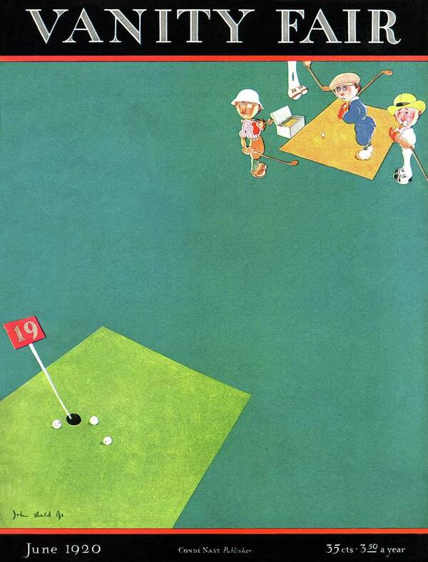 Illustration Art Print featuring the photograph Vanity Fair Cover Featuring Men Playing Golf by John Held Jr