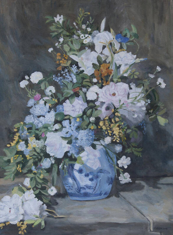 Renoir Art Print featuring the painting Vase of Flowers - reproduction by Masami Iida