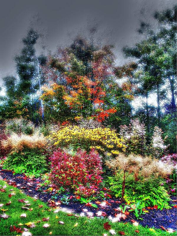 Fall Foliage Art Print featuring the photograph Vermont Fall Garden by John Nielsen