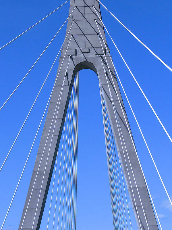 Veterans Memorial Bridge Art Print featuring the photograph Veterans Memorial Bridge over The Ohio River by Kathy K McClellan