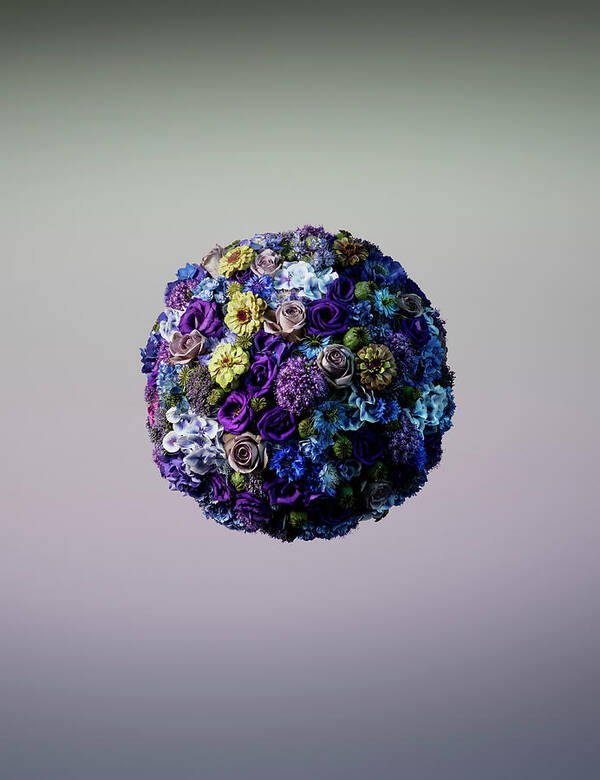 Tranquility Art Print featuring the photograph Vibrant Sphere Shaped Floral Arrangement by Jonathan Knowles