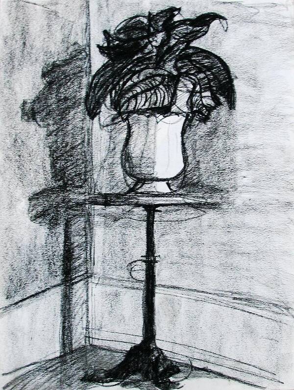 Victorian Art Print featuring the drawing Victorian Plant Stand by Anita Dale Livaditis