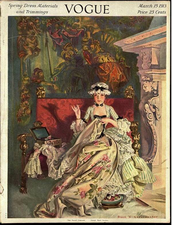 Illustration Art Print featuring the photograph Vogue Cover Illustration Of A 18th Century French by Frank X. Leyendecker
