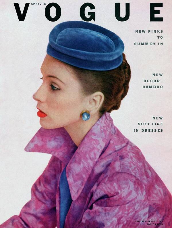 Fashion Art Print featuring the photograph Vogue Cover Of Suzy Parker by John Rawlings