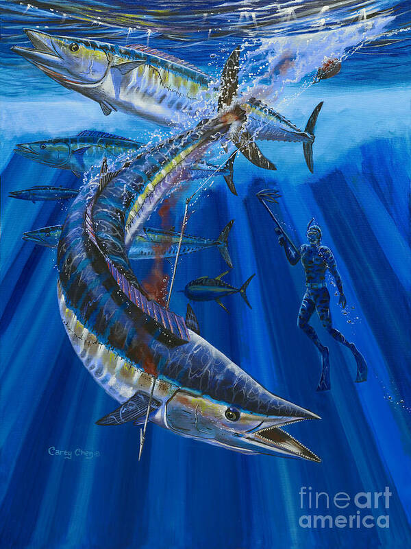 Wahoo Art Print featuring the painting Wahoo spear by Carey Chen