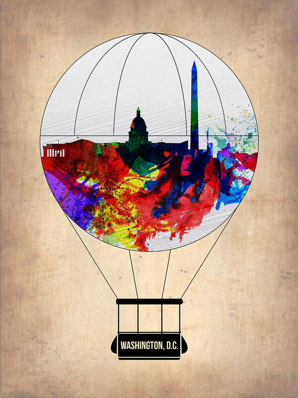 Washington D.c. Art Print featuring the painting Washington D.C. Air Balloon by Naxart Studio