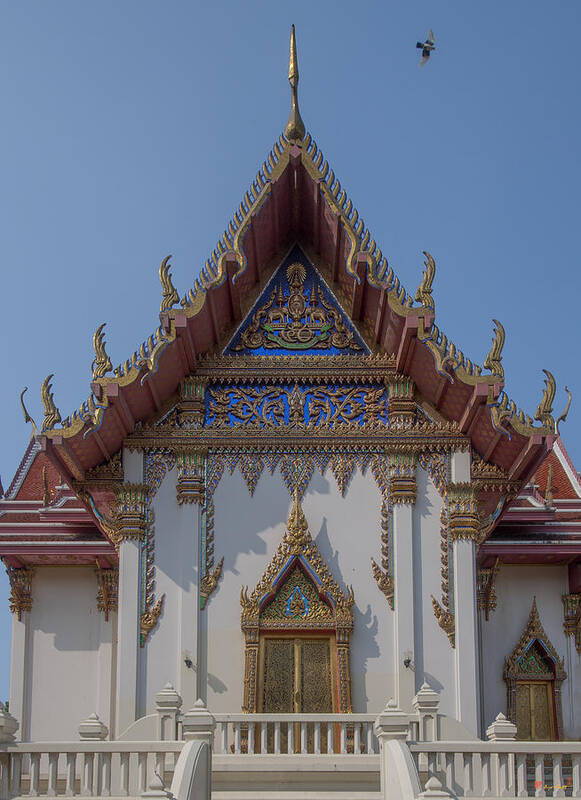Temple Art Print featuring the photograph Wat Phichai Songkhram Phra Ubosot Side Entrance DTHSP0045 by Gerry Gantt