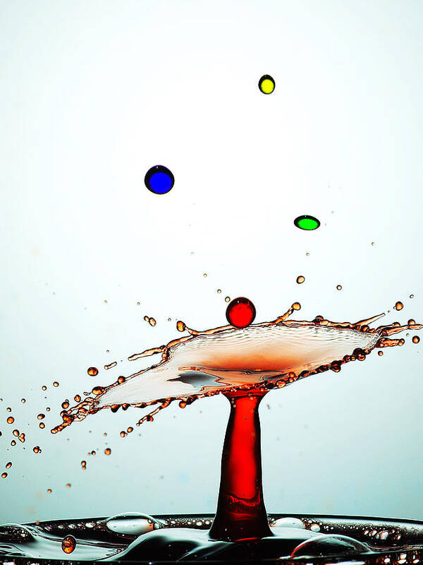 Collision Art Print featuring the photograph Water Droplets Collision Liquid Art 13 by Paul Ge