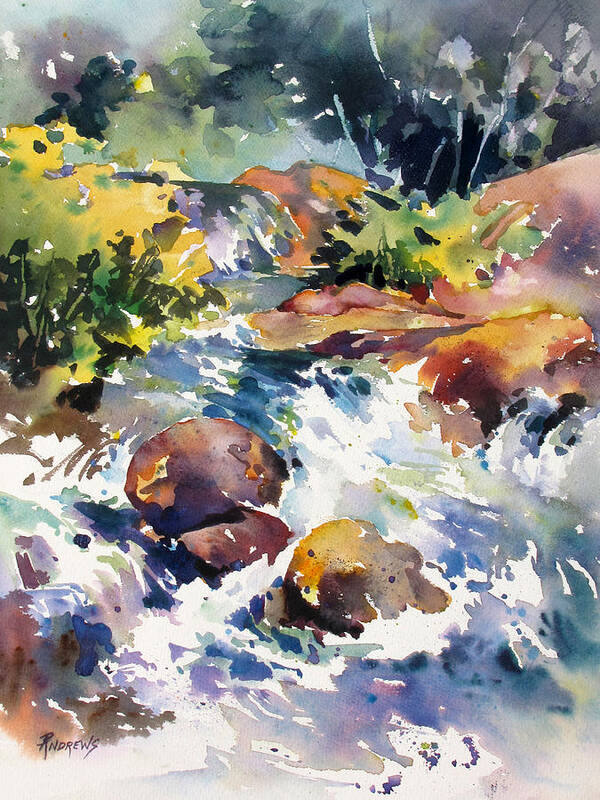 River Art Print featuring the painting Watery Respite by Rae Andrews