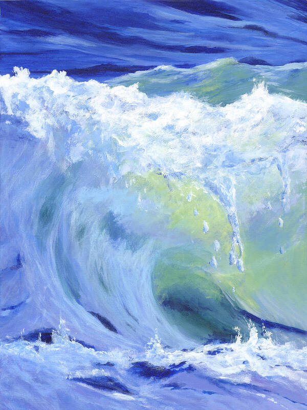 Wave Art Print featuring the painting Wave Crest by Donna Tucker