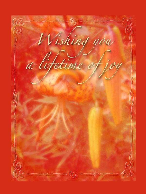 Wedding Art Print featuring the photograph Wedding Joy Greeting Card - Turks Cap Lilies by Carol Senske