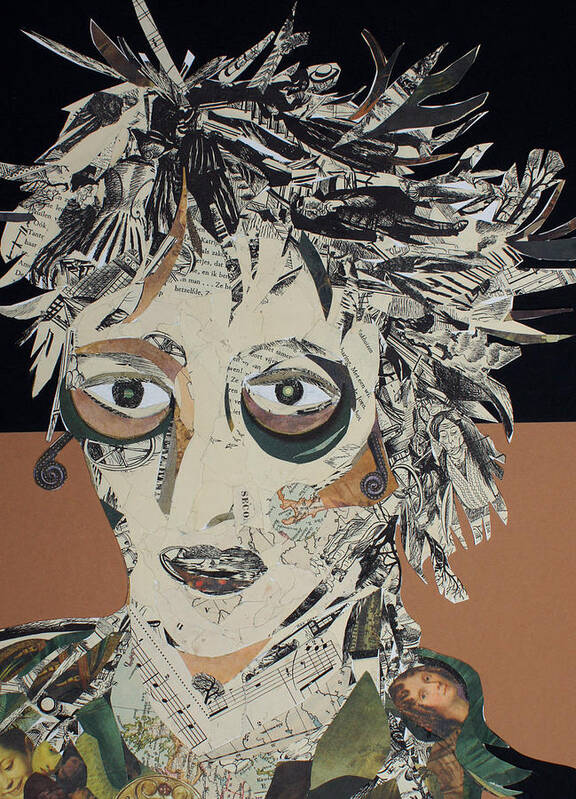 Face Art Print featuring the mixed media When you take eveything with you by Jolly Van der Velden