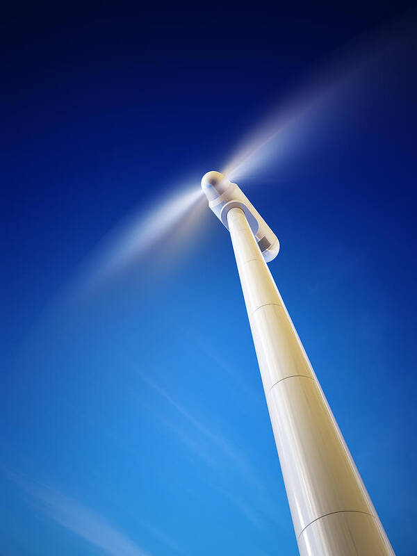 Wind Art Print featuring the photograph Wind Turbine from below by Johan Swanepoel