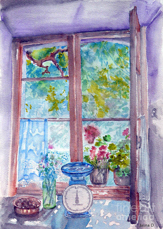 Window Art Print featuring the painting Window by Jasna Dragun