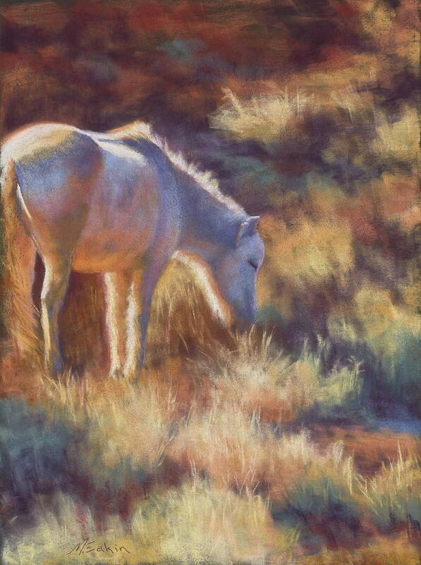 Mustang Art Print featuring the painting Winter Coat by Marjie Eakin-Petty