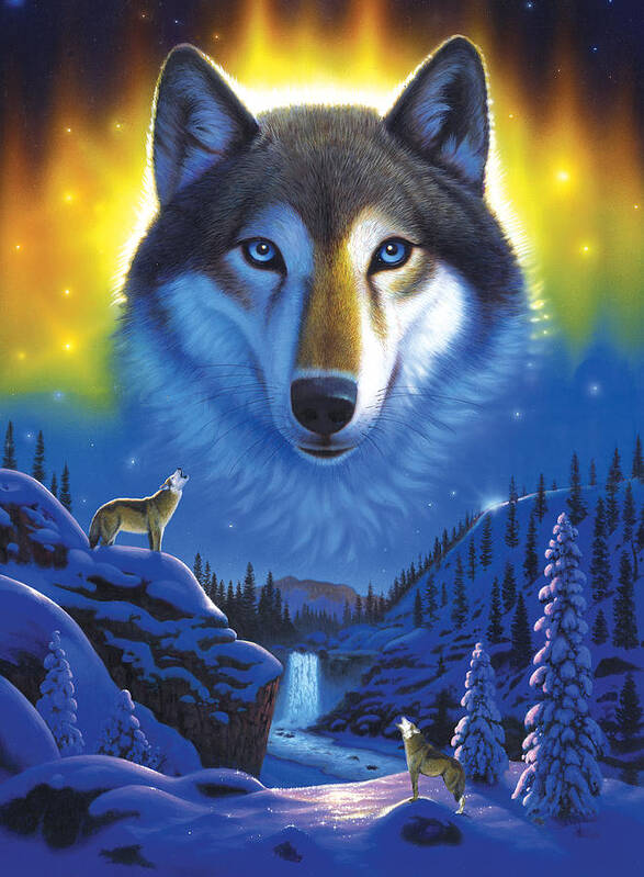 Wolf Art Print featuring the photograph Wolf Snow Mountain by MGL Meiklejohn Graphics Licensing