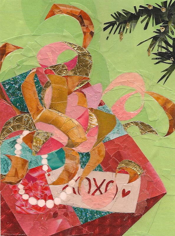 Christmas Art Print featuring the mixed media Xoxo by Robin Birrell