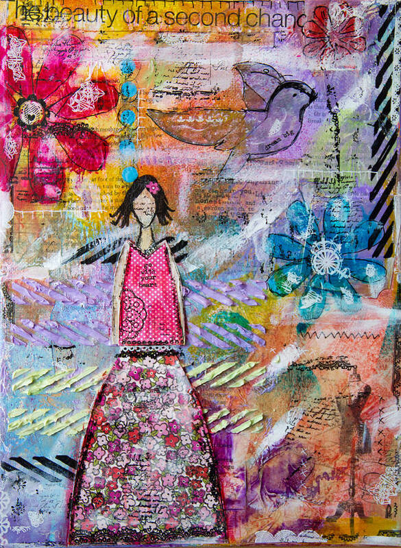 Girl Art Print featuring the mixed media You Are Brave by Naomi Wittlin