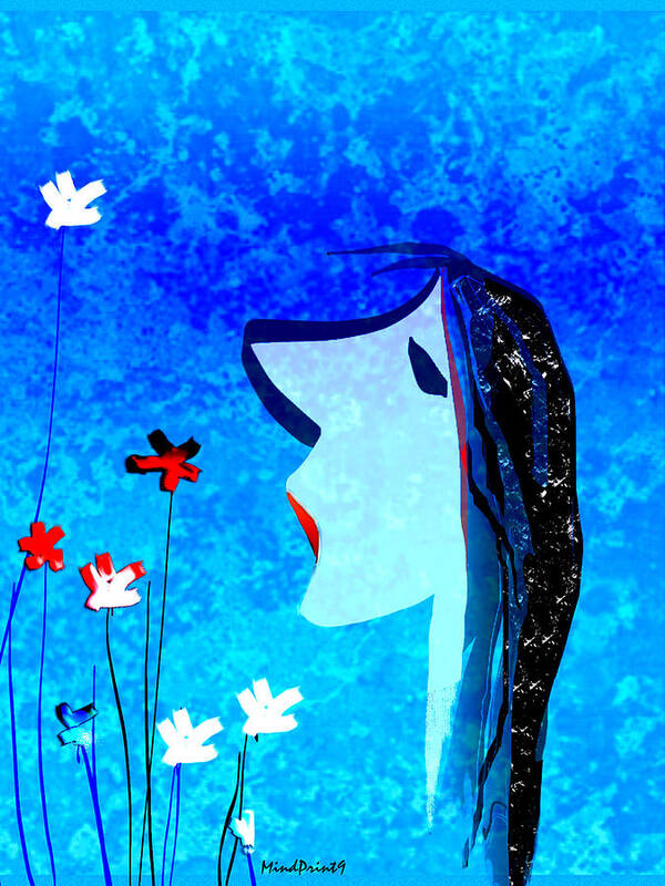 Maiden Art Print featuring the digital art Young Maiden by Asok Mukhopadhyay