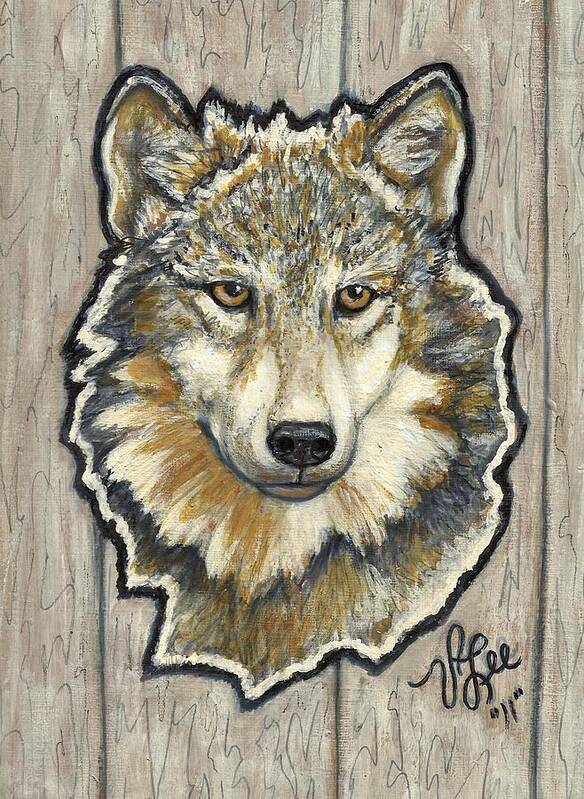 Wolf Art Print featuring the painting Young Wolf by VLee Watson