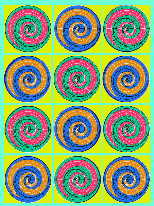 Yum Yums Art Print featuring the digital art Yum Yums lifesaver Spiral Orb Circle Bubble Pop A La After Warhol by Robert R Splashy Art Abstract Paintings