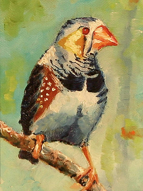 Zebra Finch Art Print featuring the painting Zebra Finch by Carol Jo Smidt