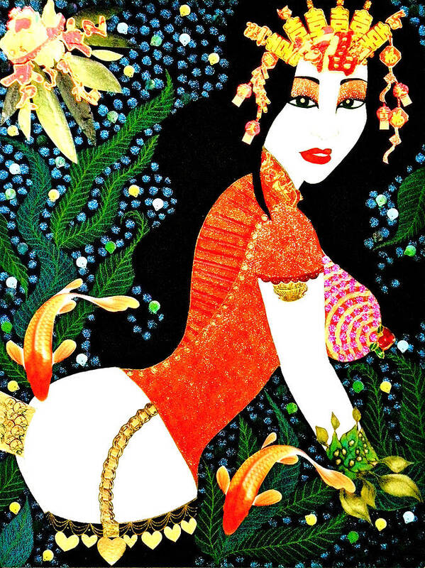 Asian Art Print featuring the painting MA BELLE SALOPE CHINOISE No.15 by Dulcie Dee