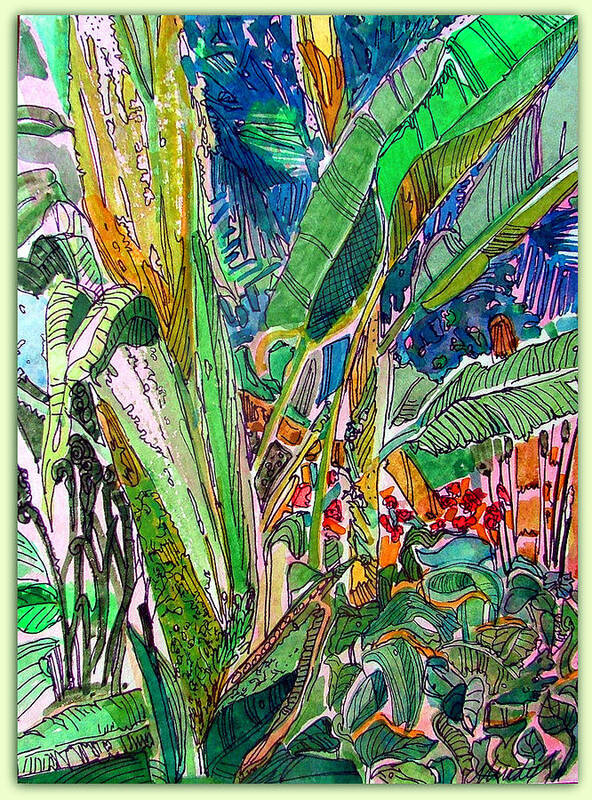 Jungle Art Print featuring the painting The Mighty Jungle #2 by Mindy Newman