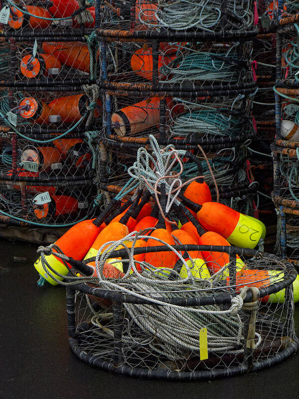 Fishing Art Print featuring the photograph Buoys and Crabpots on the Oregon Coast #2 by Carol Leigh