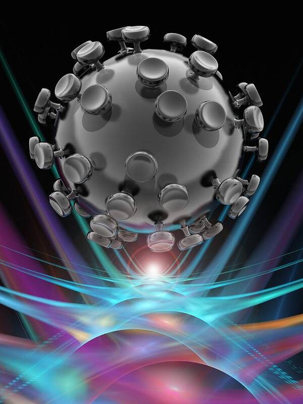 Square Art Print featuring the digital art Nanoparticle, Artwork #2 by Laguna Design