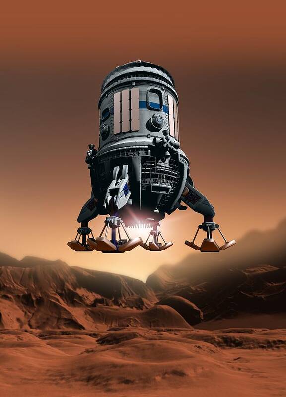 Vertical Art Print featuring the digital art Mars Exploration, Artwork #4 by Victor Habbick Visions