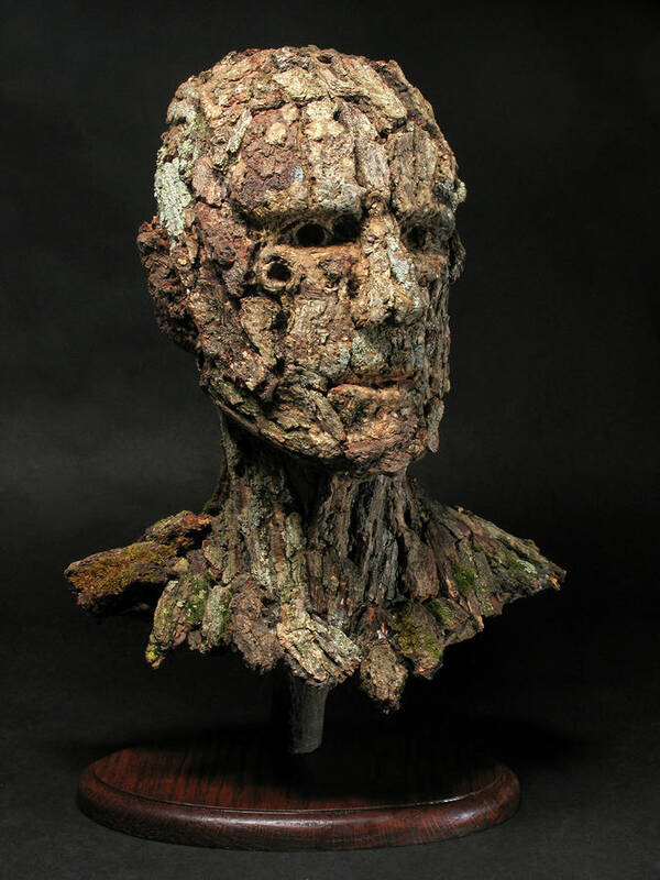 Groot Art Print featuring the mixed media Revered A natural portrait bust sculpture by Adam Long #6 by Adam Long