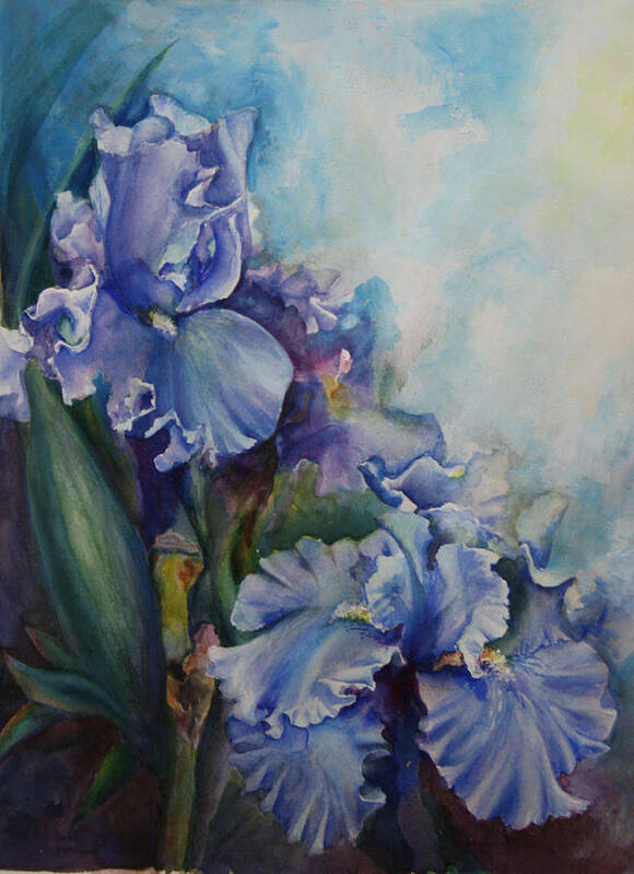 Iris Art Print featuring the painting An Iris for My Love by Mary Beglau Wykes