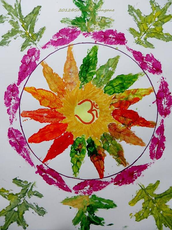 Radial Balance Art Print featuring the painting Autumn Chakra by Sonali Gangane