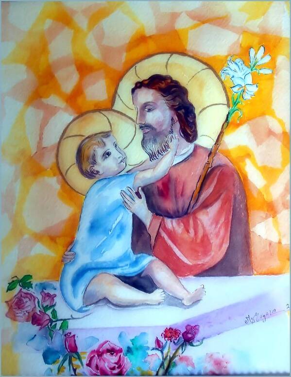 Catholic Art Art Print featuring the painting Baby Jesus by Myrna Migala